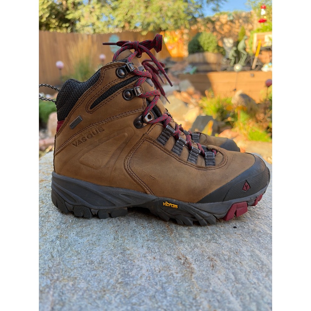 Vasque St Elias GTX Gore-Tex Leather Hiking Boots Brown Vibram Womens 7.5 7083 M